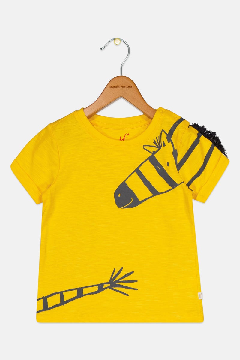 Hamleys Toddlers Boy Crew Neck Short Sleeve Graphic Print Top, Yellow - Image 3